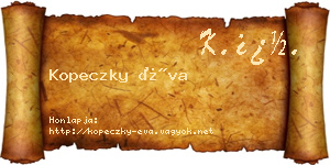 Kopeczky Éva névjegykártya